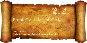 Maráz Lóránt névjegykártya