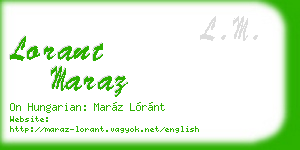 lorant maraz business card