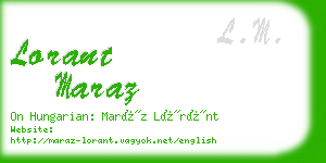 lorant maraz business card